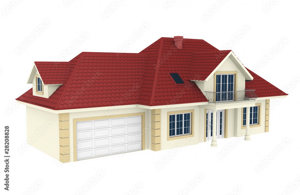 3d house isolated on white background.