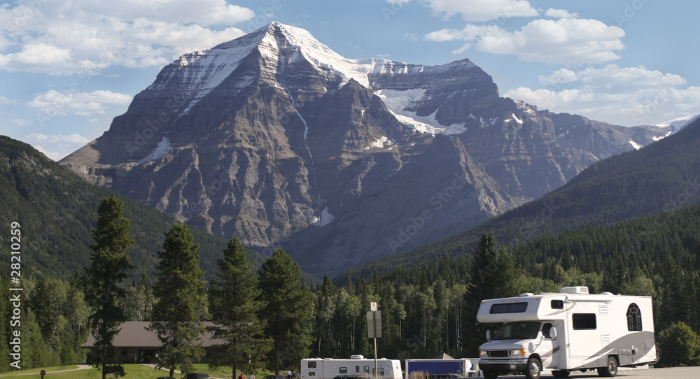 Motor Home at Mount Robson, Rocky Mountains, Canada