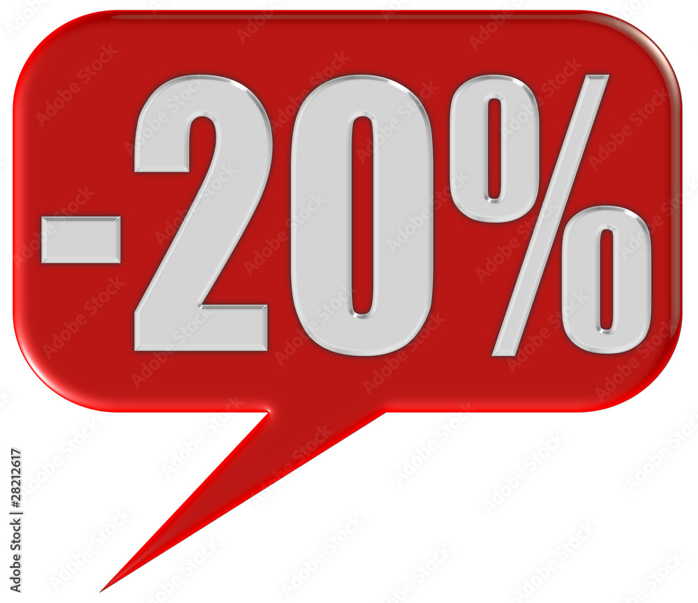 Sprechblase rot -20 PROZENT Sprechblase rot -20 PROZENT