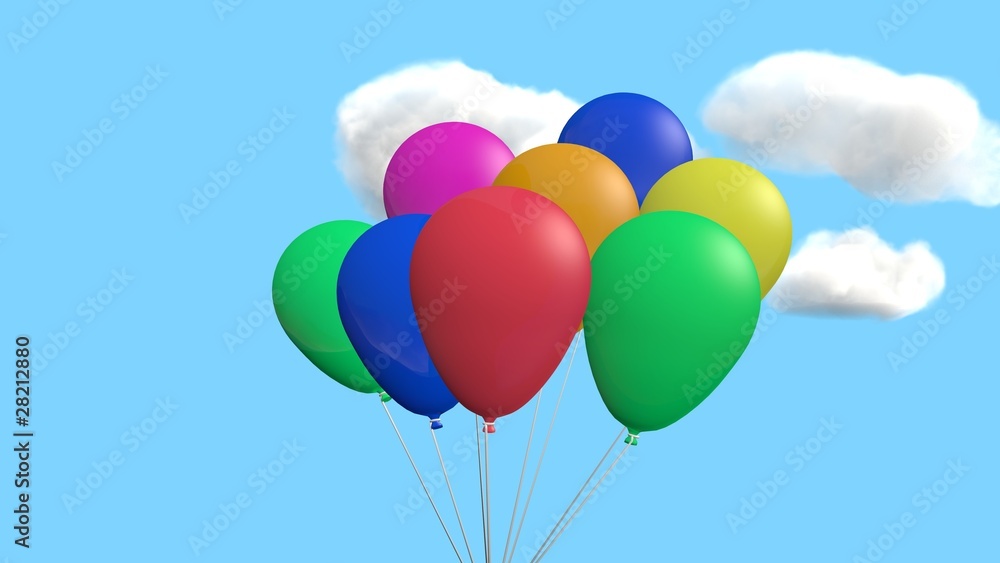 Balloons with clouds Balloons with clouds