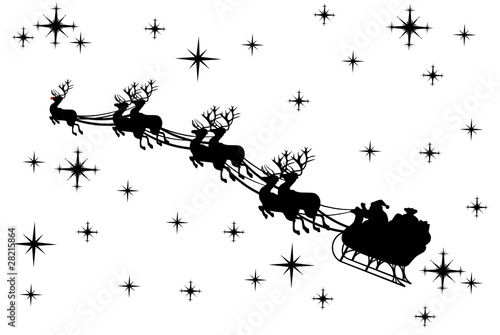 santa claus driving in a sledge