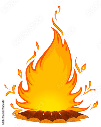 conflagrant fire is isolated on a white background