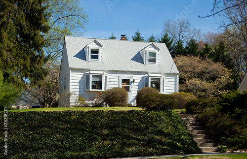 Clapboard Cape Cod Single Family House Suburban Maryland, USA