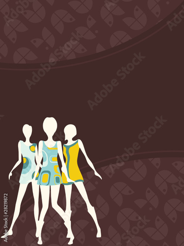 Vertical 1960's retro banner in dark colors