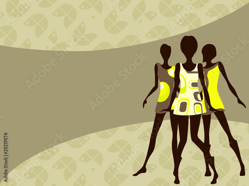 Horizontal 1960's retro banner in light colors