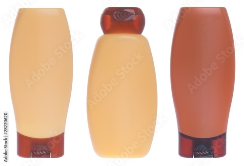 Shampoo and conditioner bottles photo