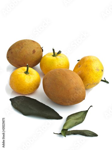 Oranges and chiku tropical fruit for health