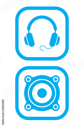 Headphones and Speaker Icons