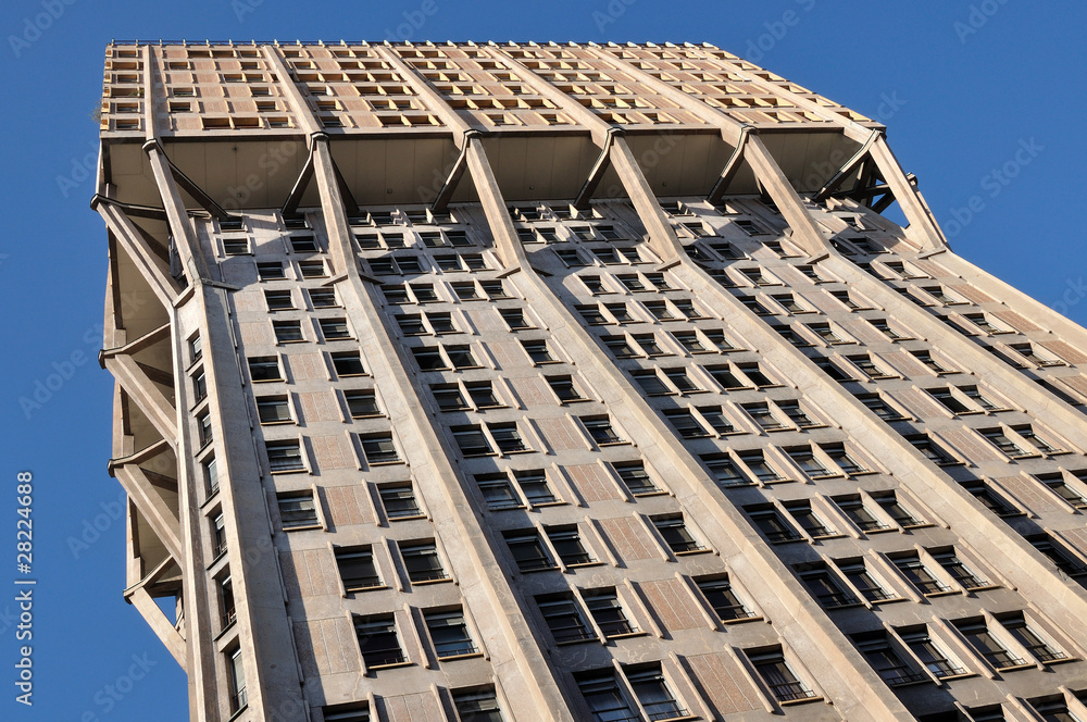 Fototapeta premium velasca tower south facade from below, milan
