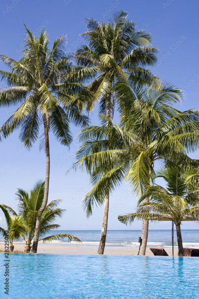 Beautiful tropical beach at island Koh Chang , Thailand.