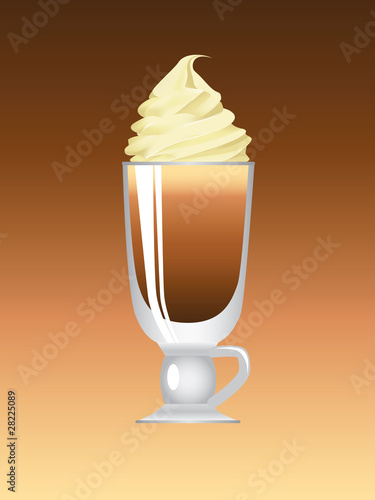 Photography vienna coffee with tasty whipped cream