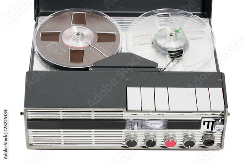 Retro vintage portable tape recorder