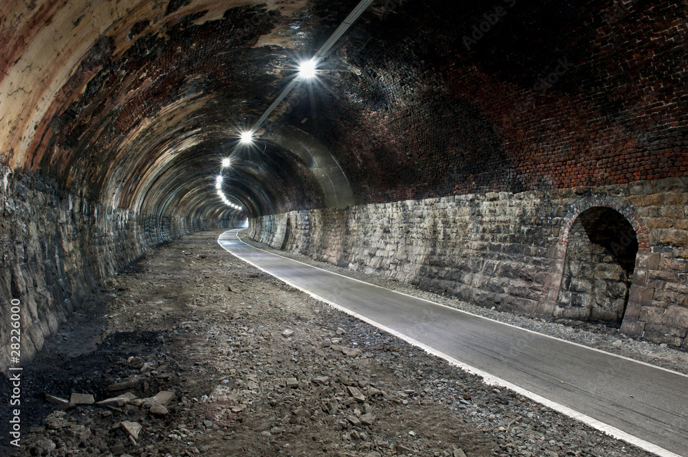 Obraz premium Opuszczony tunel kolejowy
