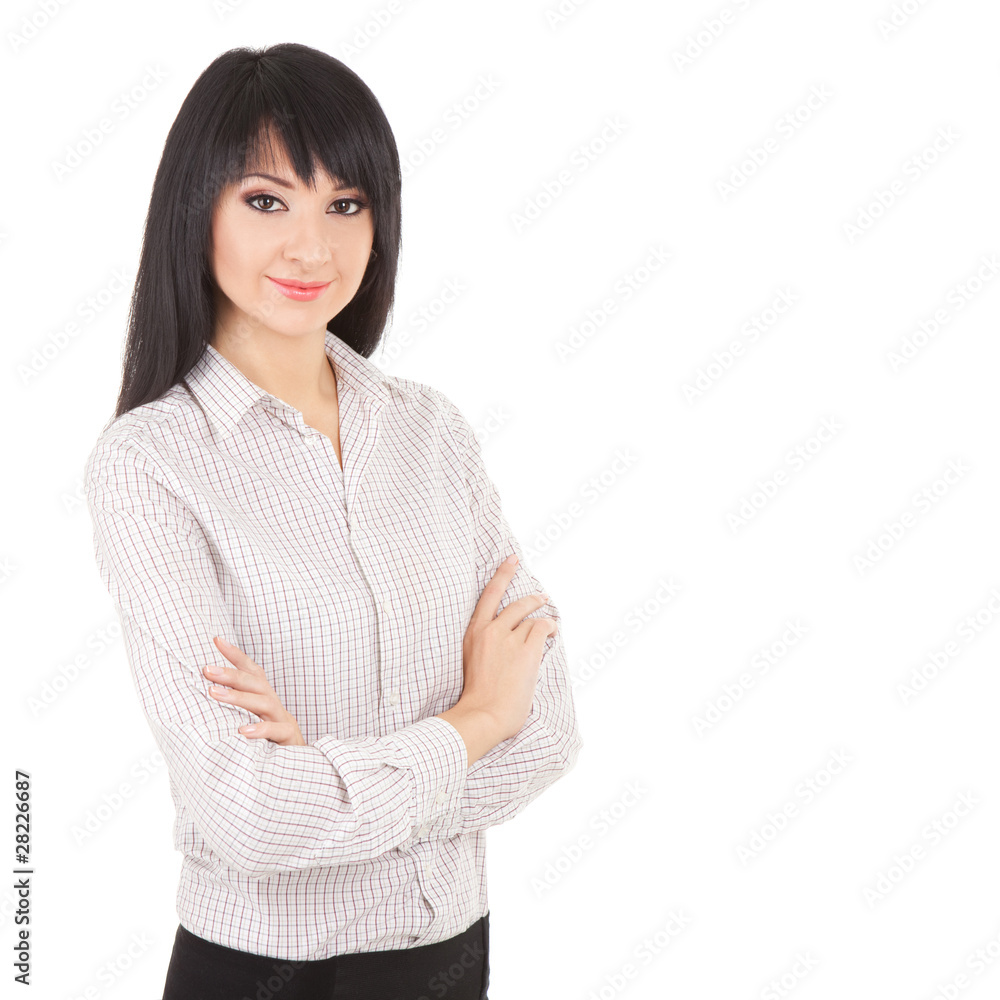 Young business woman isolated on the white background Young business woman isolated on the white background