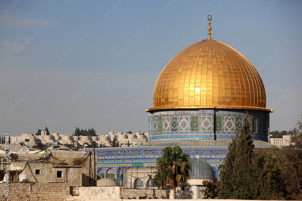 Western Wall (Wailing Wall, Kotel) and Dome of the Rock in Jerus
