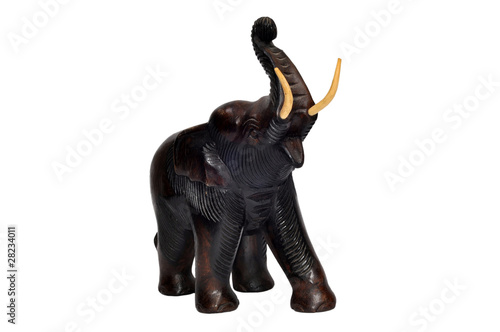 Деревянный слон  с хоботом вверх