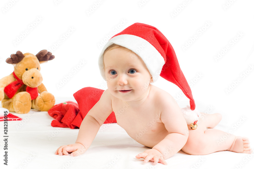 baby mit weihnachts mütze baby mit weihnachts mütze