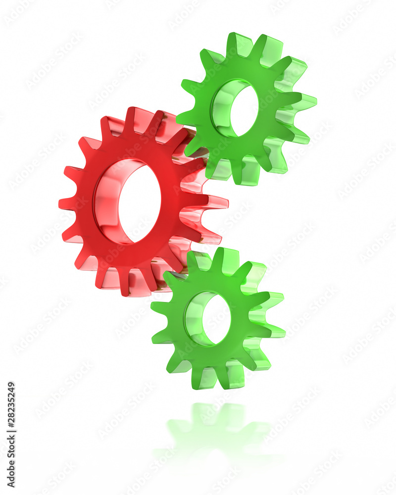 Zahnräder grün-rot 3