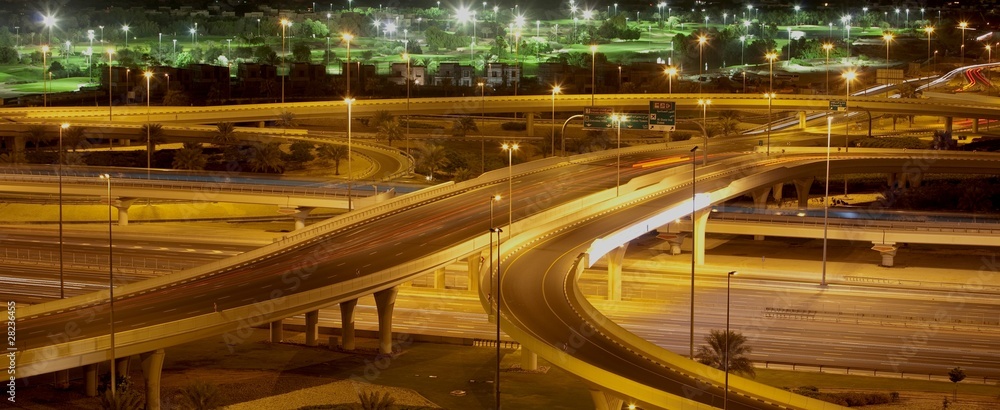 Traffic on the night road Traffic on the night road