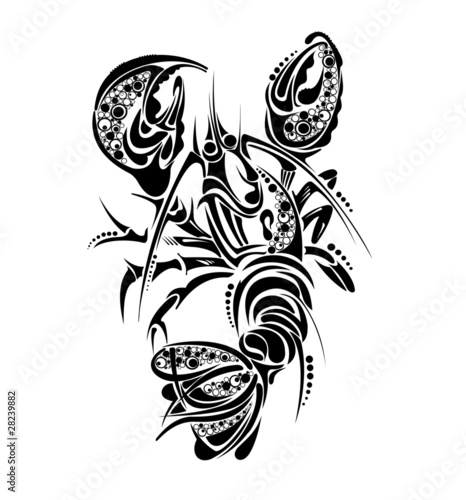Zodiac signs - Cancer. Tattoo design.