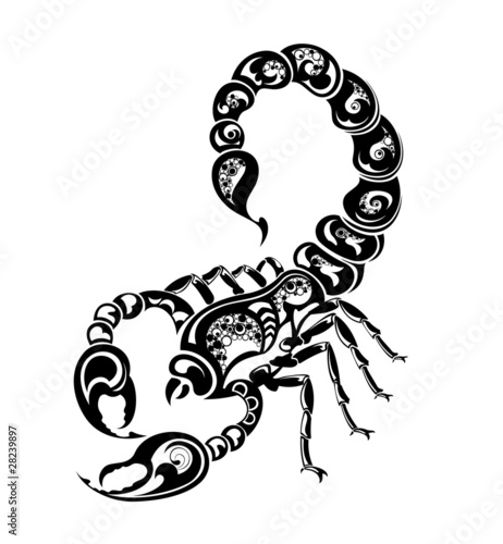 Zodiac signs - Scorpio. Tattoo design.