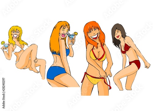 girl, girl, woman, women, beach, swimsuit, nude, swimming