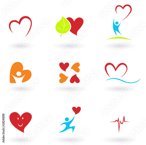 Cardiology, heart and people icons collection. VECTOR