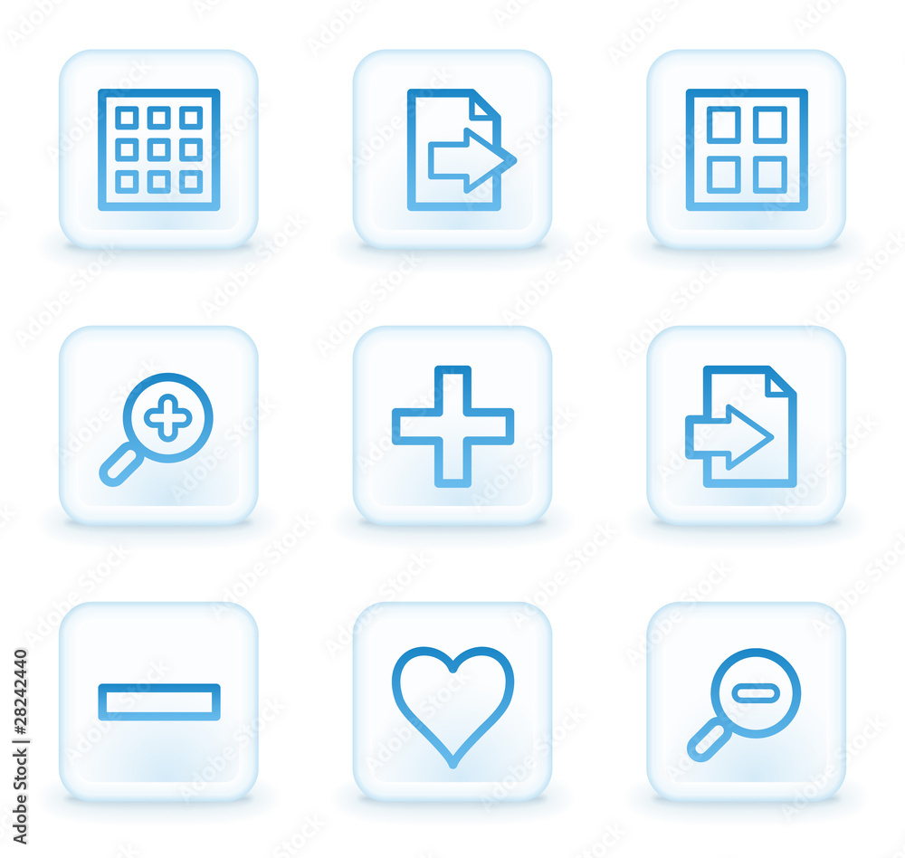 Image viewer web icons set 1, white square buttons Image viewer web icons set 1, white square buttons