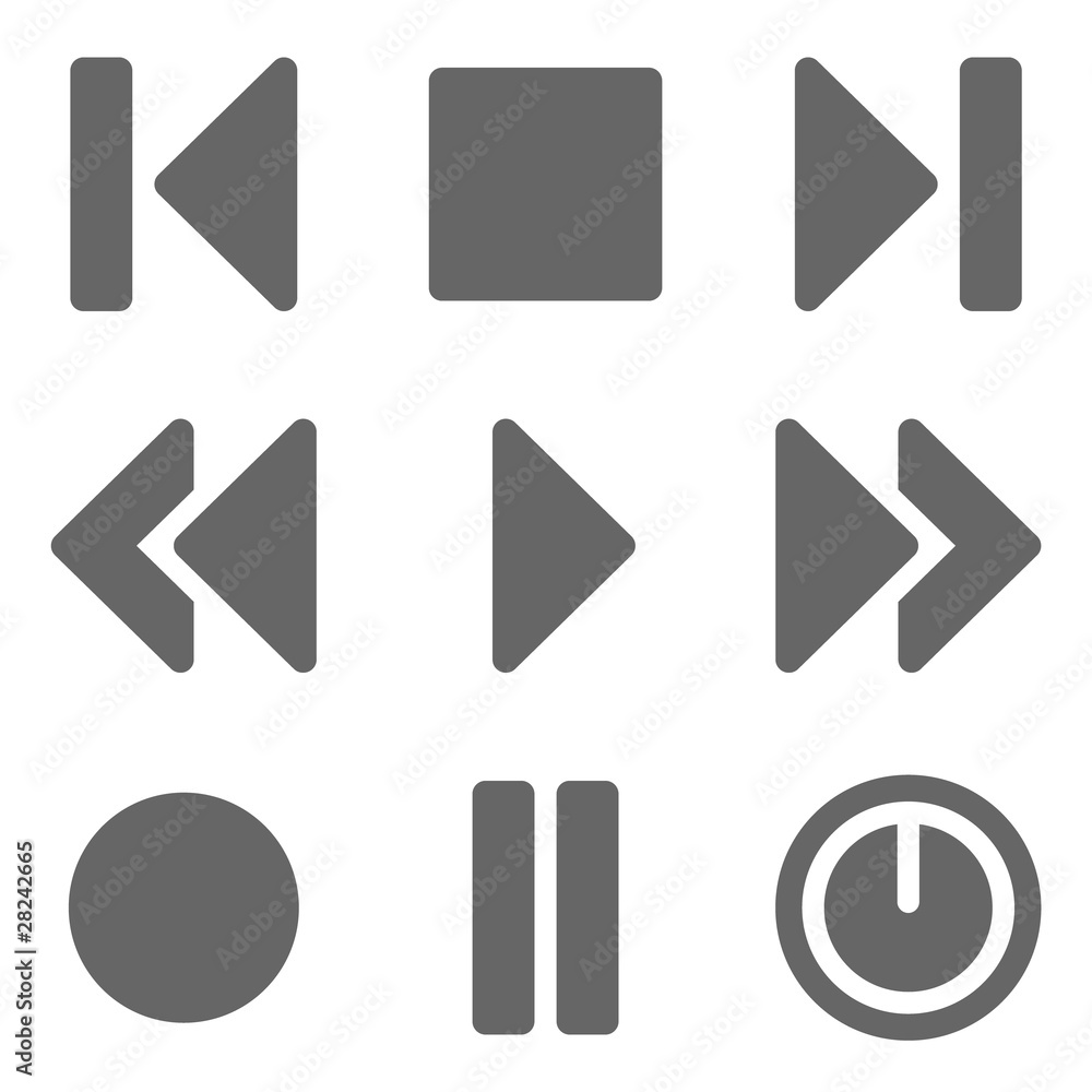 Player web icons, grey solid series Player web icons, grey solid series