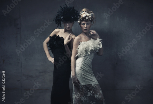 Fine art photo of a two fashion ladies photo