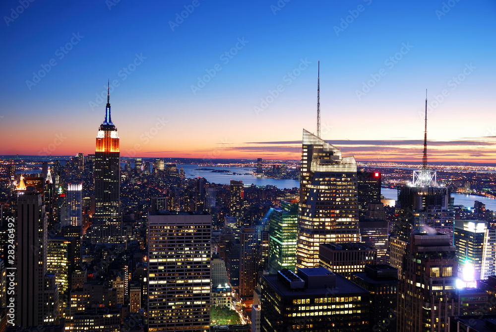 Fototapeta premium New York City Manhattan skyline aerial view