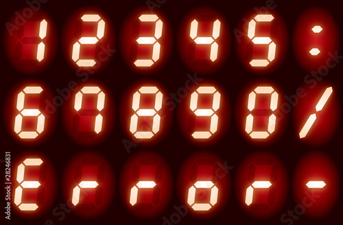 デジタルの数字と文字