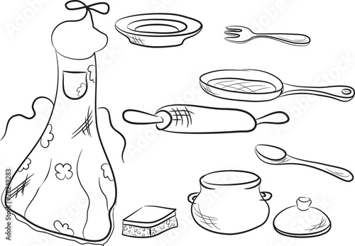 set of kitchen utensils