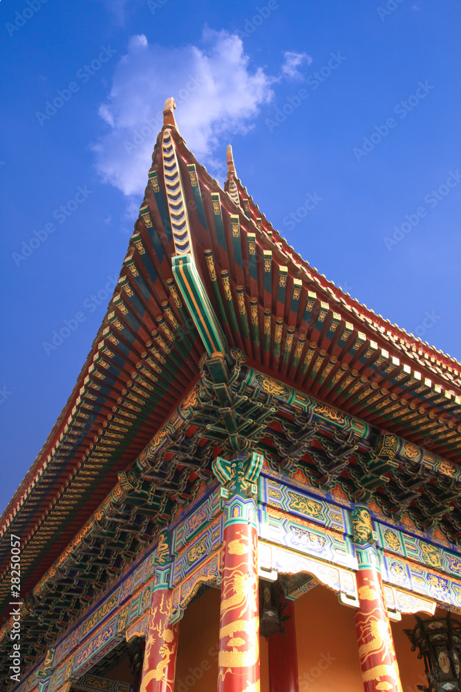 upturned eaves of chinese temple