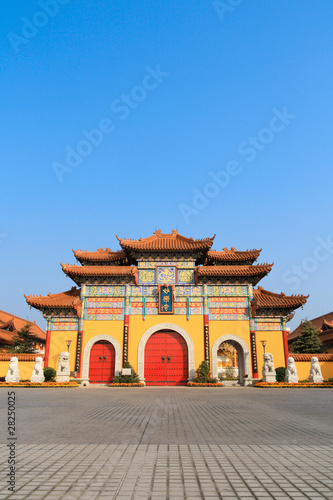 Sticker gate of buddhist temple