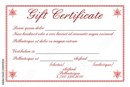 gift certificate