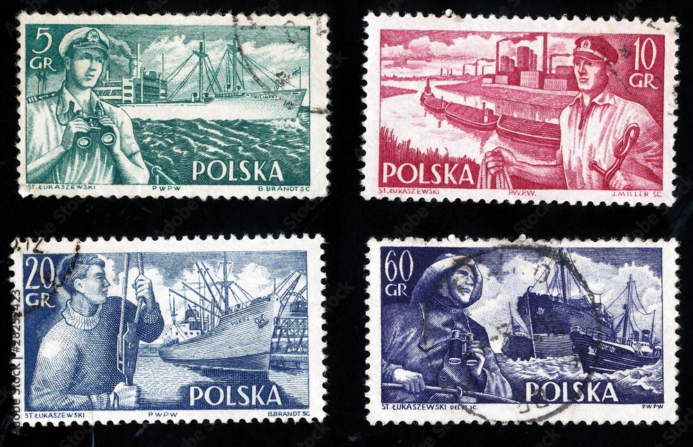 Obraz premium old Polish stamps