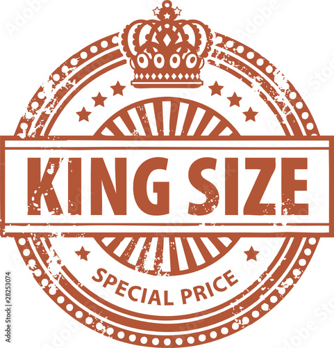 Grunge stamp with crown and the word King Size written inside
