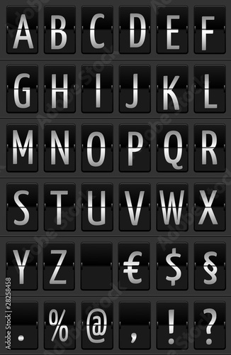 flugplatztafel letter verschiebbar,