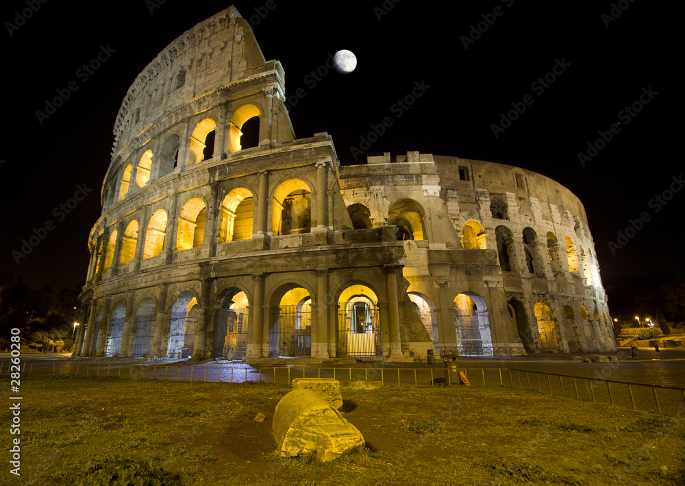 Nacht von Sicht von Colosseum, Rom - Italien