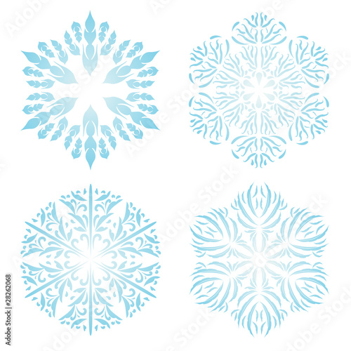 Vector light blue snowflakes