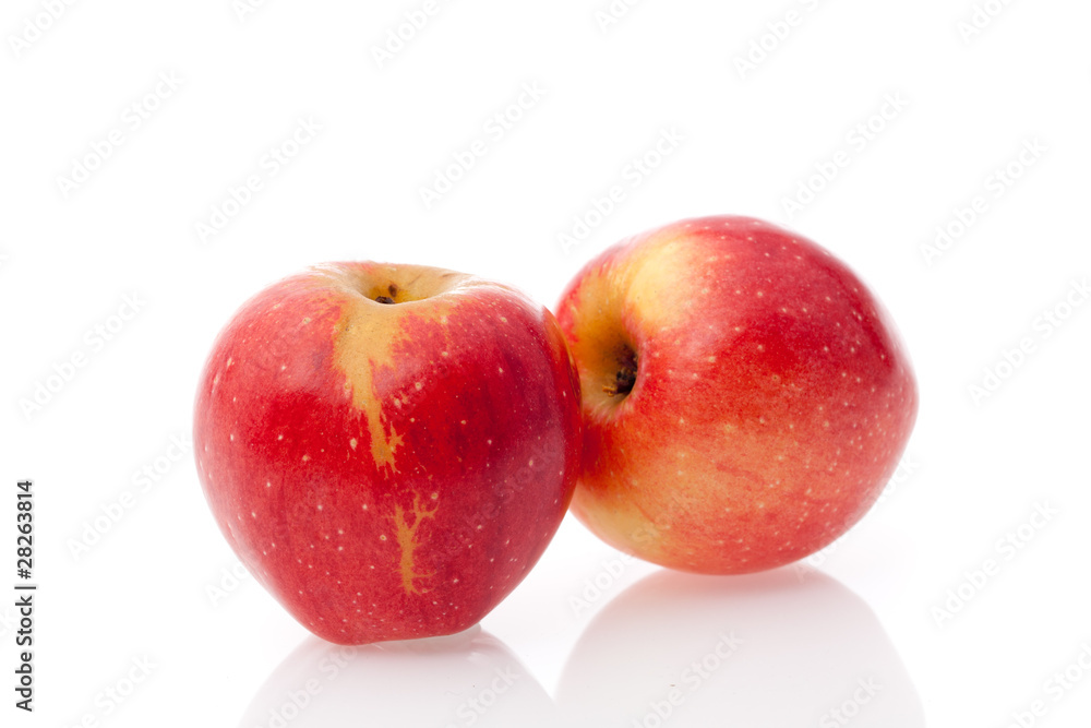 Fresh autumn apples isolated on a white background