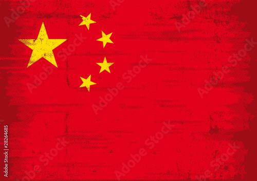 Billede på lærred Grunge chinese flag