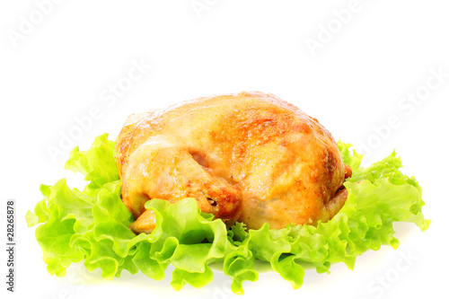 Roast chicken , isolated.