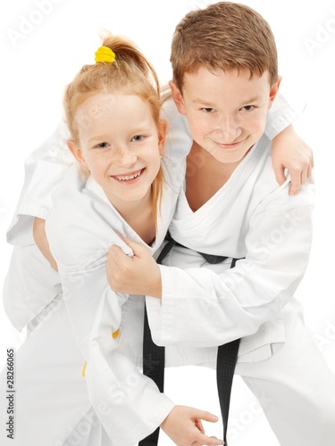 Karate boy and girl