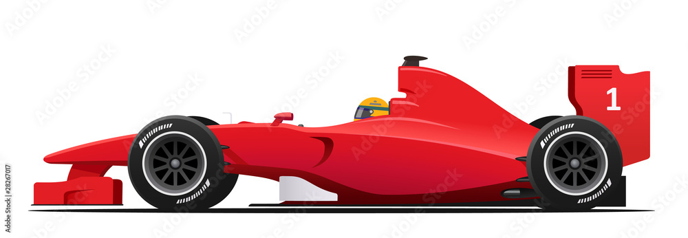 Fototapeta premium Formuła wyścig czerwony szczegółowy samochód