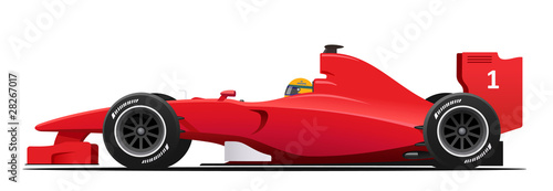 Formula race red detailed car