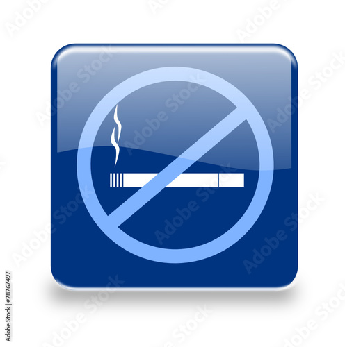 Button Rauchverbot blau