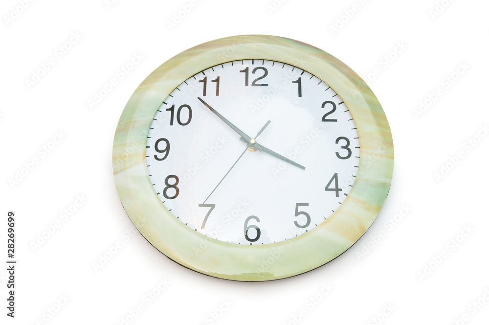Round clocks isolated on the white background Round clocks isolated on the white background
