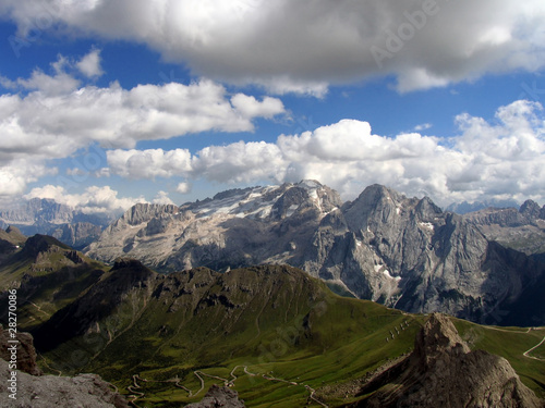 Italy beauty, Dolomites, Marmolada view from Sella